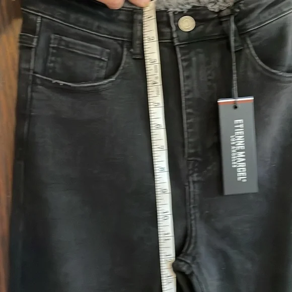 Etienne Marcel Women’s Black High-Waisted Wide Leg Frayed Edge Jeans - Picture 7 of 7